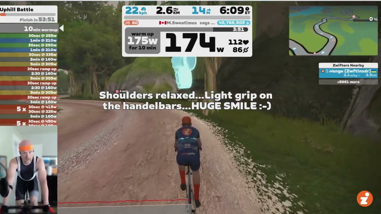 "Uphill Battle" Workout // Zwift "Build Me Up" Training Plan // Week 6