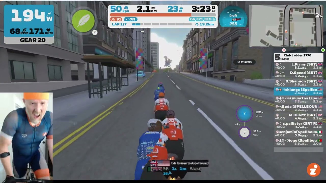 Zwift Club Ladder 5v5 Race // Glasgow Crit Course // Team Win!