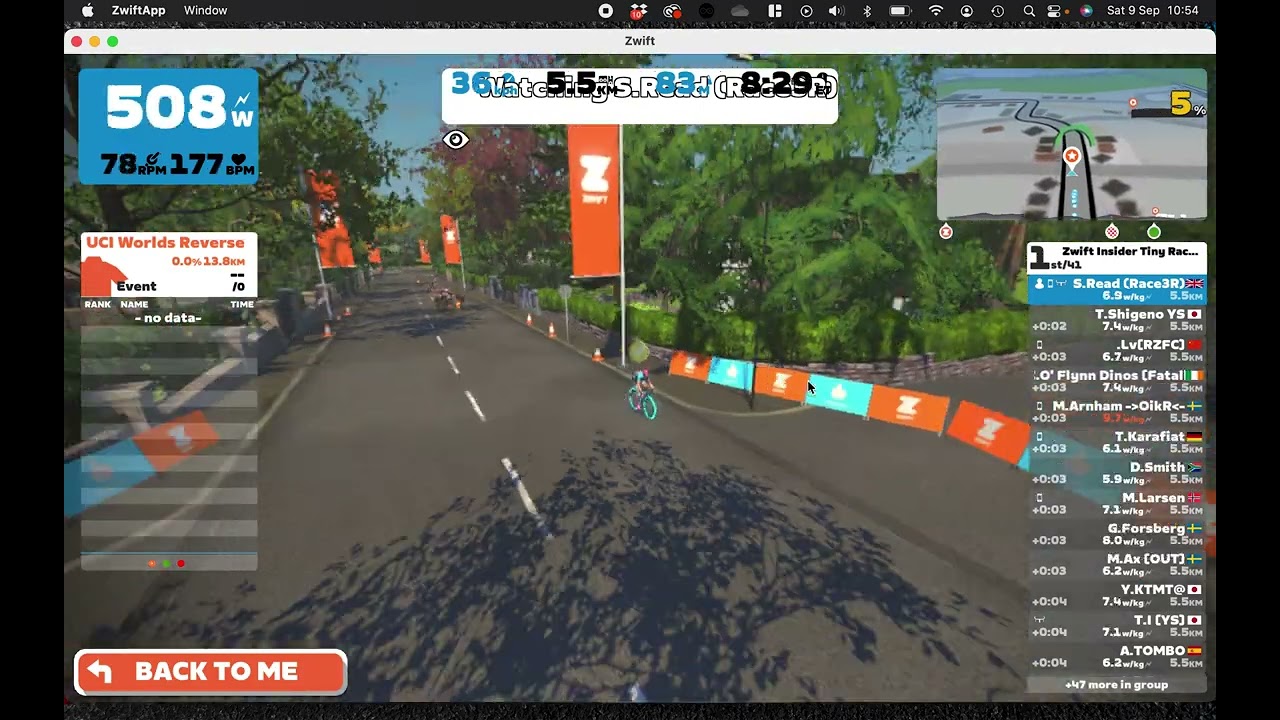 Steve's First Zwift Win! Tiny Races Z1 (C) Race 4 of 4 - 09/09/23 (With instant reaction phonecall)