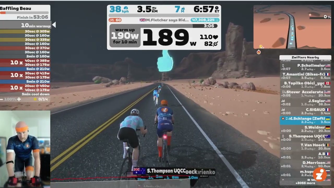 "Baffling Beau" Workout // Zwift "Build Me Up" Training Plan // Week 10
