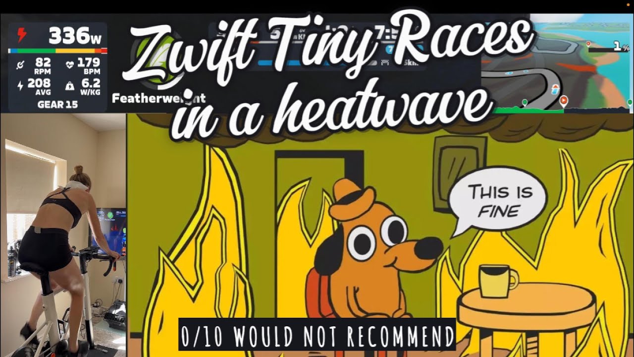 Zwift Tiny Races in a heatwave