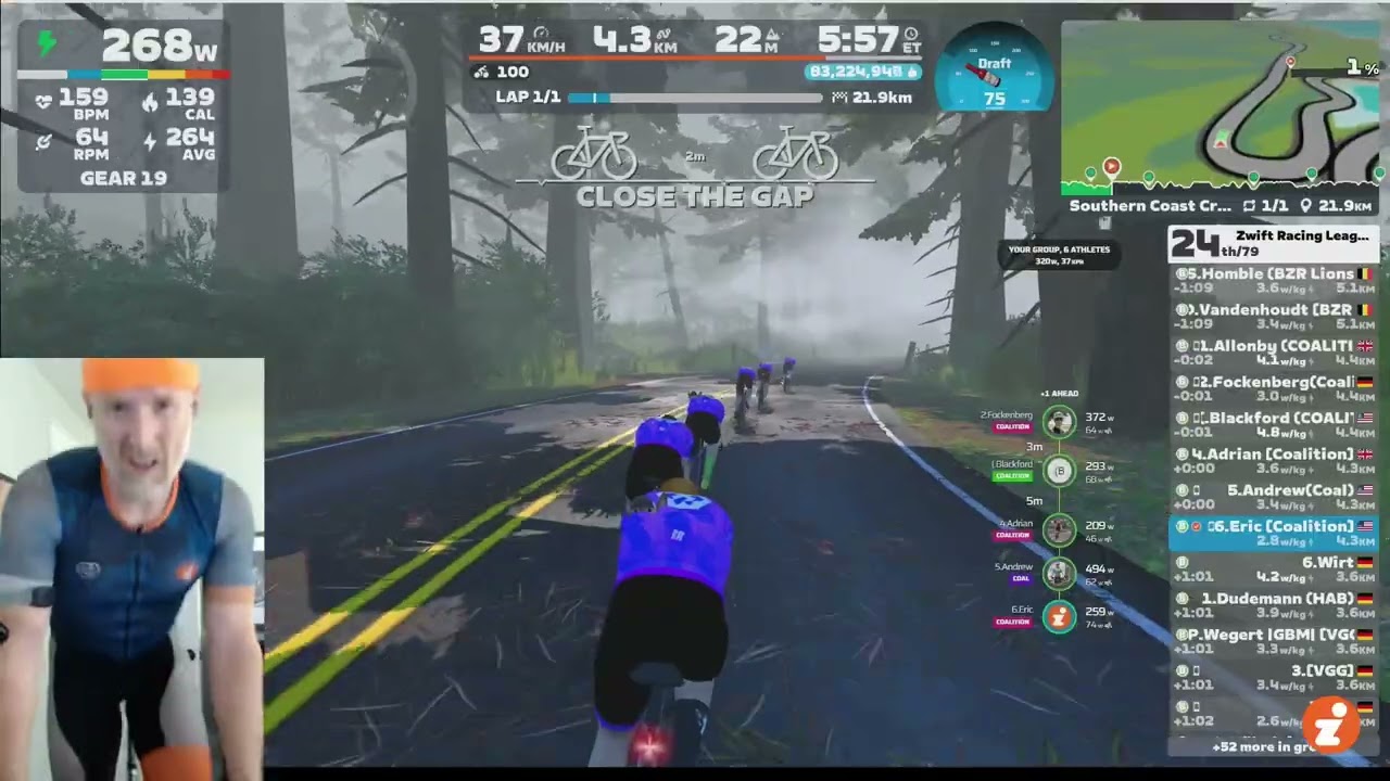 Zwift Racing League TTT on Southern Coast Cruise (Lime B1 Dev Division)