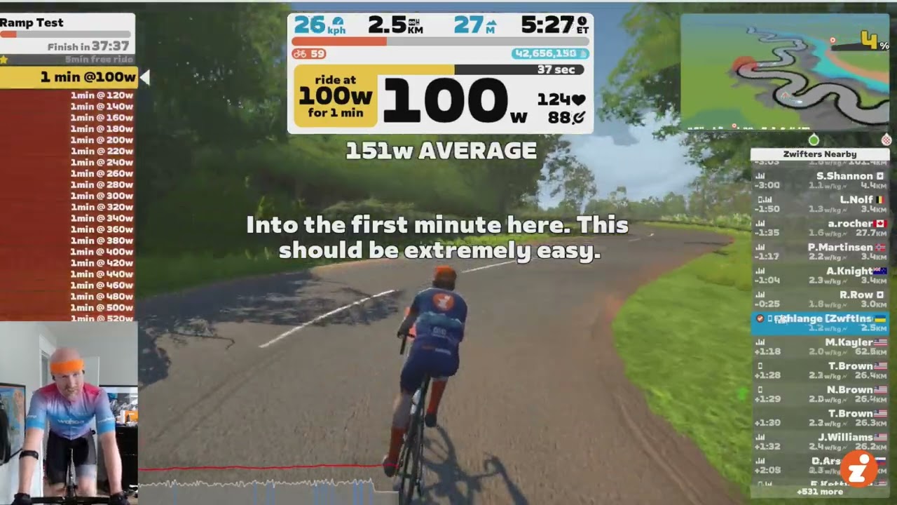 Zwift Ramp FTP Test // What's my FTP? Pedal until you explode!