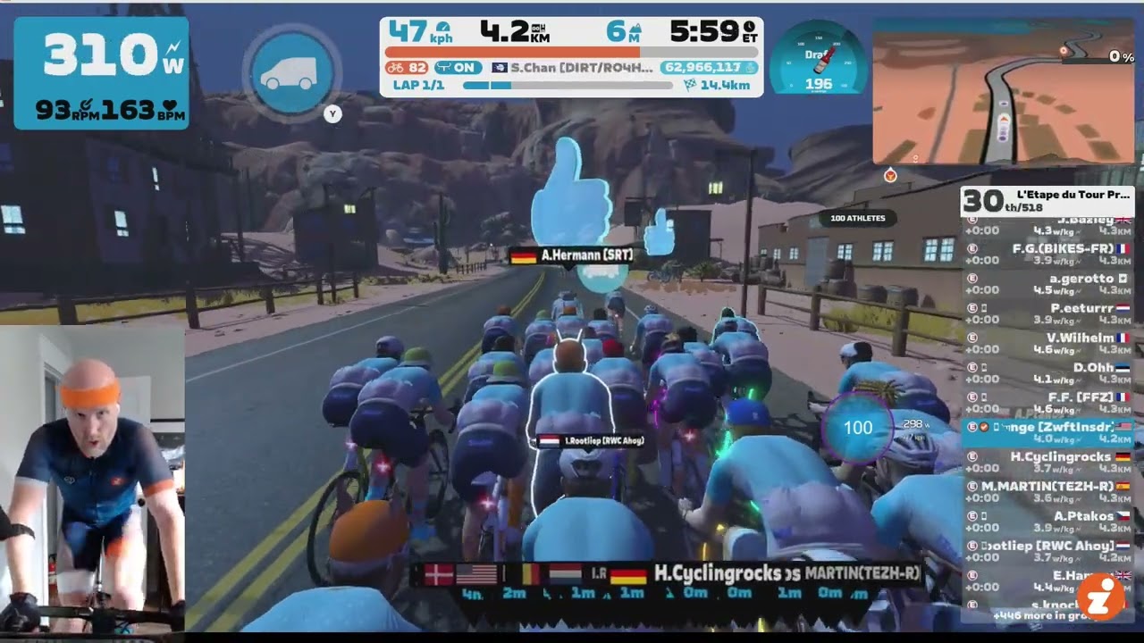L'Etape du Tour Prologue: Racing against 500+ riders on Zwift!