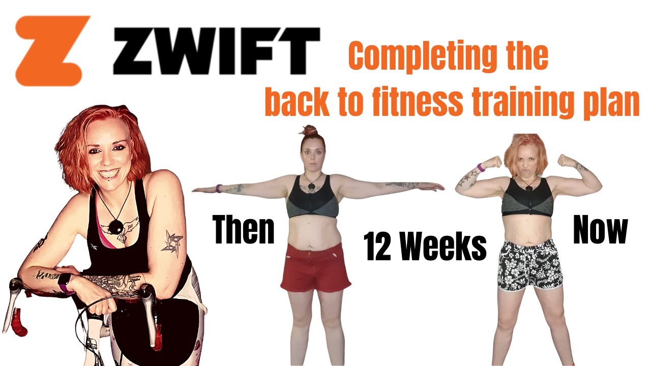 Zwift beginners back to fitness plan results + before and after pics. 100 pound weight loss journey.