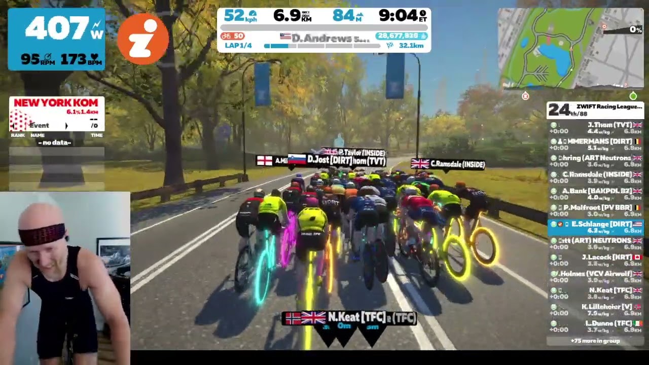 Zwift Racing League - EMEA W B2 - Park Perimeter Loop PowerDowns