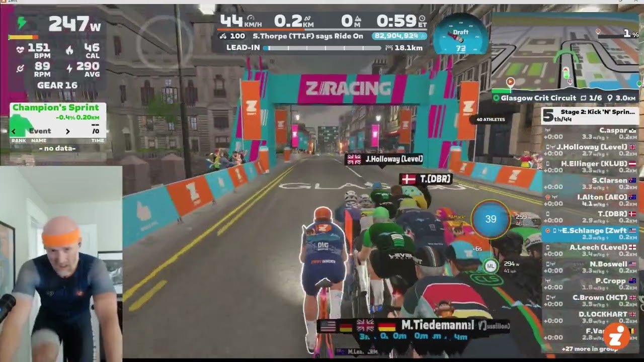 ZRacing on Glasgow Crit Circuit - Beat by a pro!