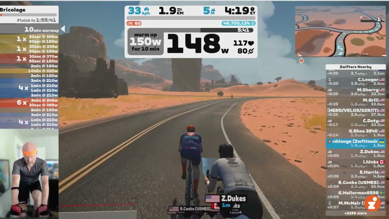 "Bricolage" Workout // Zwift "Build Me Up" Training Plan // Week 8