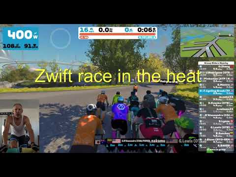 Zwift race in the heat