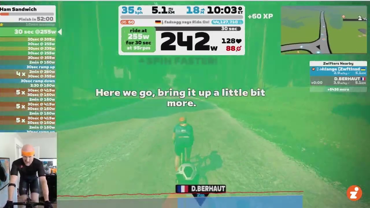 Ham Sandwich Workout // Zwift "Build Me Up" Training Plan // Week 3