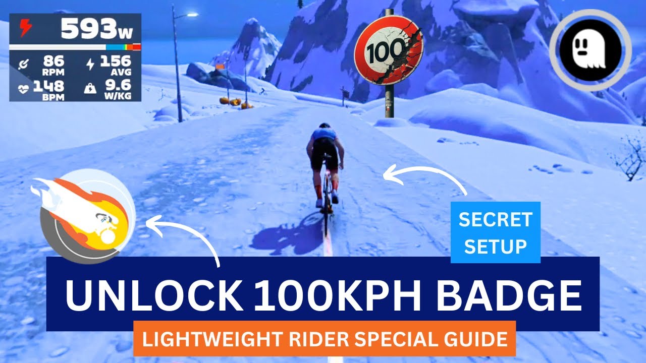 HOW to UNLOCK 100KPH BADGE in ZWIFT (LIGHTWEIGHT RIDER) 🪶