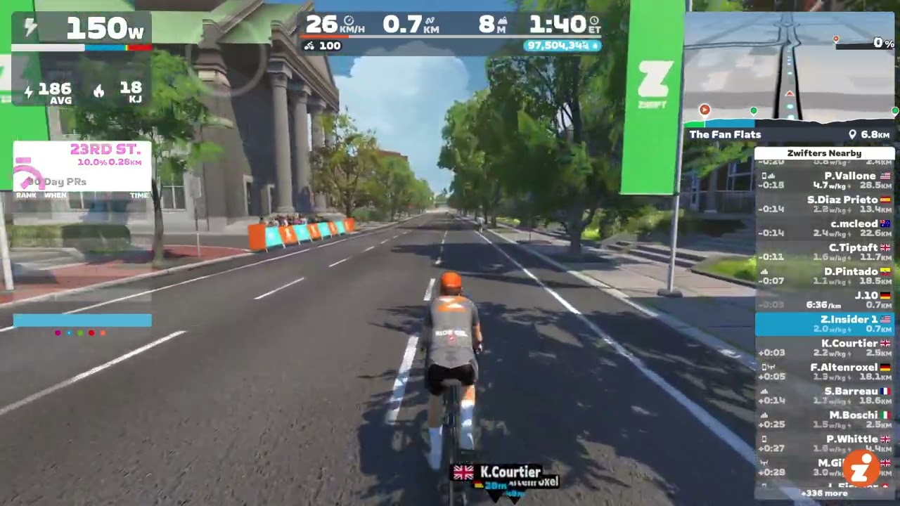 Quick Demo of Zwift's New Splits/Laps Feature