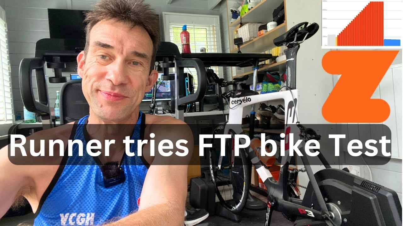 Injured Runner tries Bike FTP Test on Zwift - Hard !