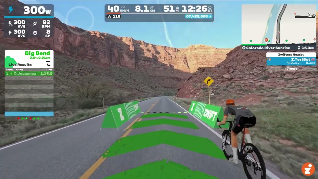 Zwift Video Ride Through - Colorado River Sunrise