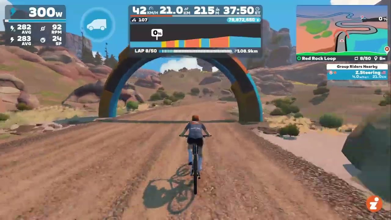 Zwift Gravel Mountain Speed Test - Road, Gravel, MTB on Red Rocks Loop