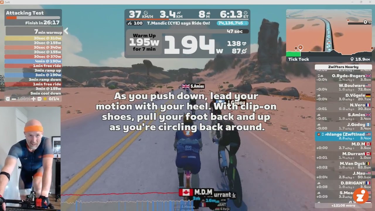 Zwift Camp: Baseline - Attacking Test
