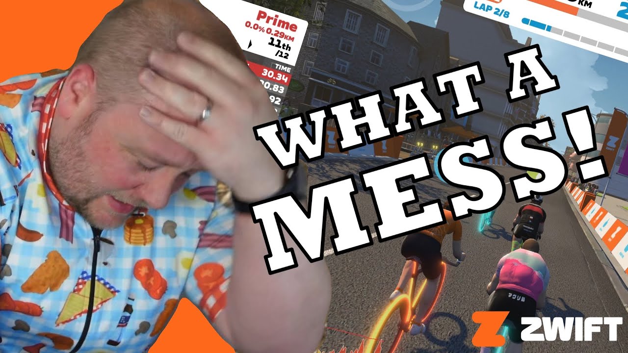 This was not fun... | Zwift Crit City Bell lap D cat Race