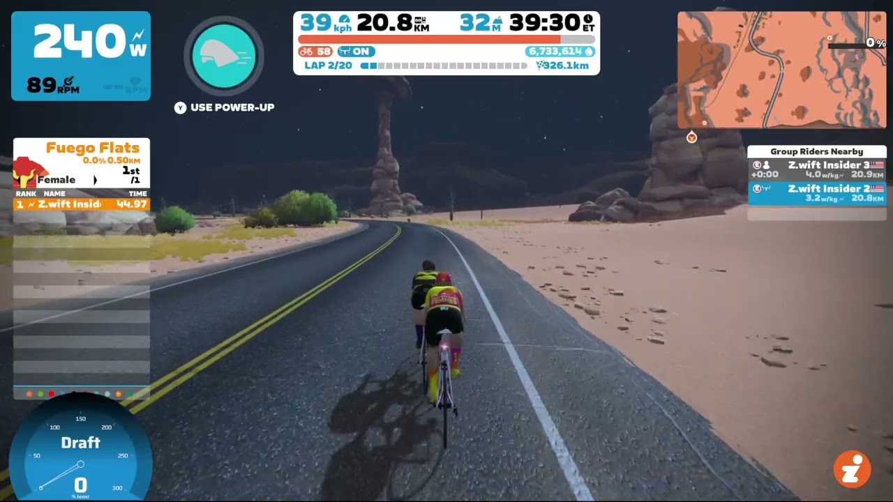 Drafting Observations using Play Controllers on Zwift