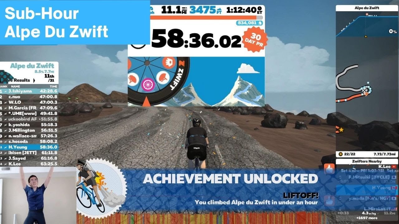 Sub-Hour Alpe Du Zwift Climb with Commentary and Tips [Zwift]