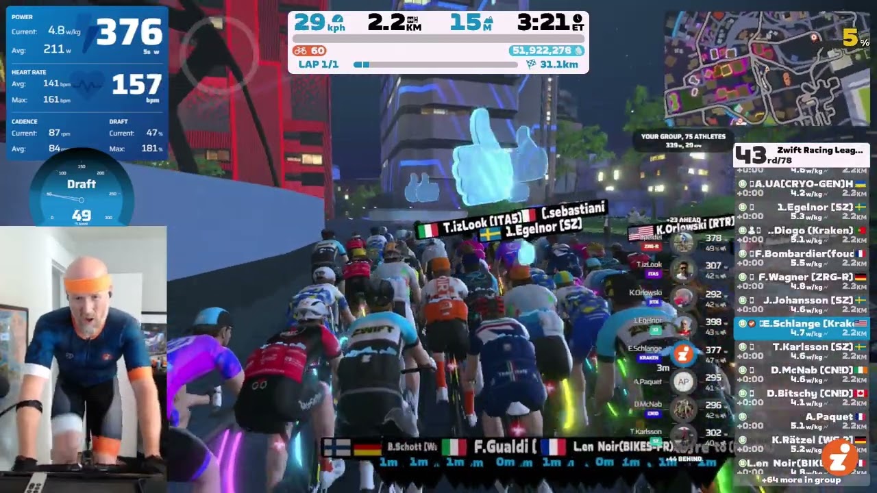 Zwift Racing League - Temples and Towers - Race 5, EMEA E B1