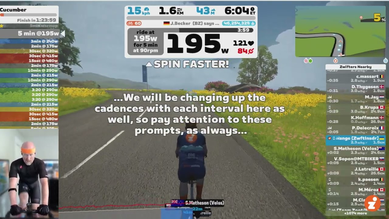 "Cucumber" Workout // Zwift "Build Me Up" Training Plan // Week 7
