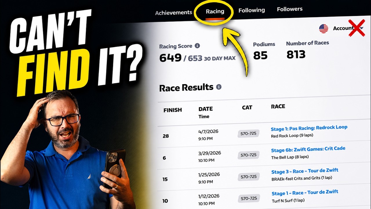 Zwift’s New Racing Profile… But It’s Hard to Find