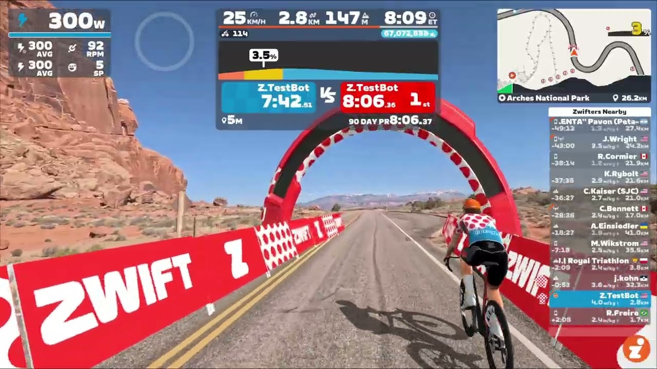 Zwift Video Ride Through - Arches National Park