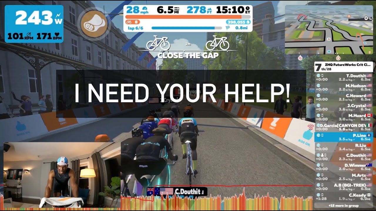 My 2nd Zwift Race Ever! - ZHQ FutureWorks Crit City Cat C