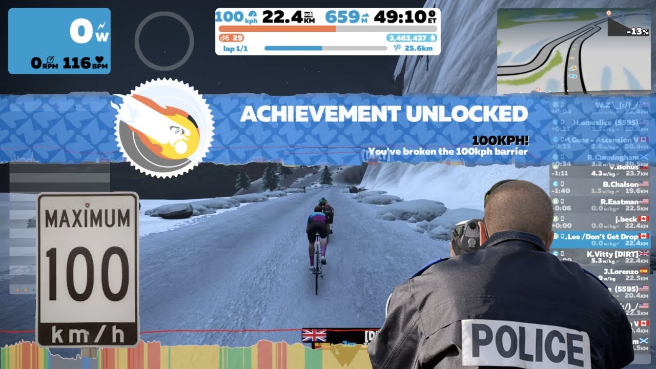 HOW TO UNLOCK Zwift 100km/h Badge with ZERO Effort and No Power Up!! // Zwift Tip