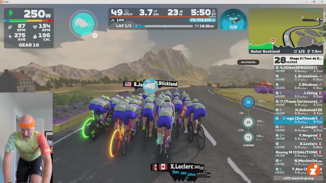 Tour de Zwift - Stage 2 - Outer Scotland - Racing the Group Ride 🤗
