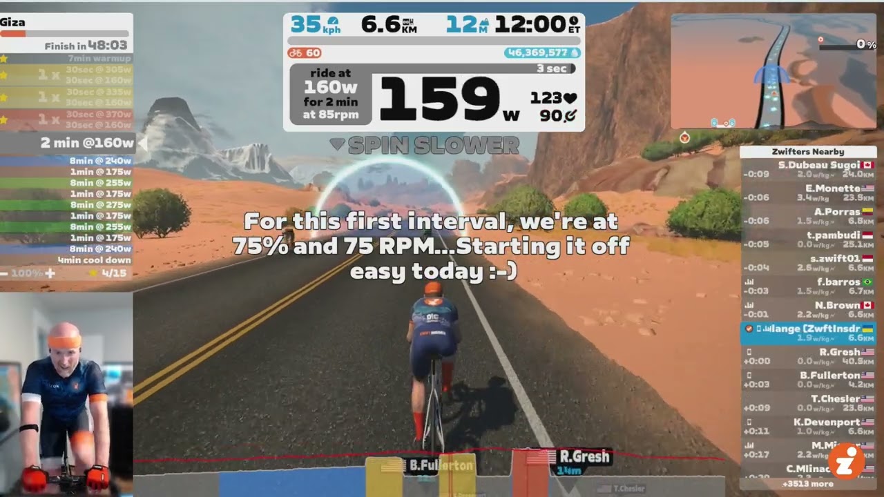 "Giza" Workout // Zwift "Build Me Up" Training Plan // Week 7