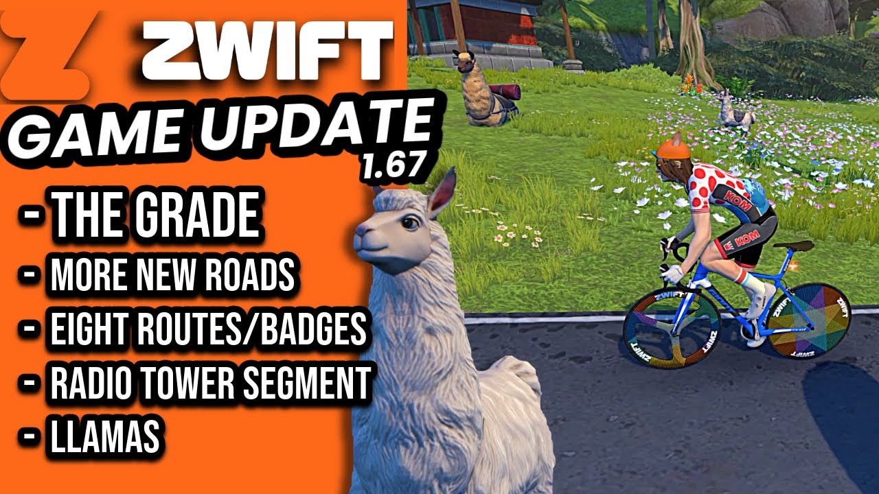 ZWIFT Game Update 1.67 // New Roads // The GRADE // LLAMAS! 🦙