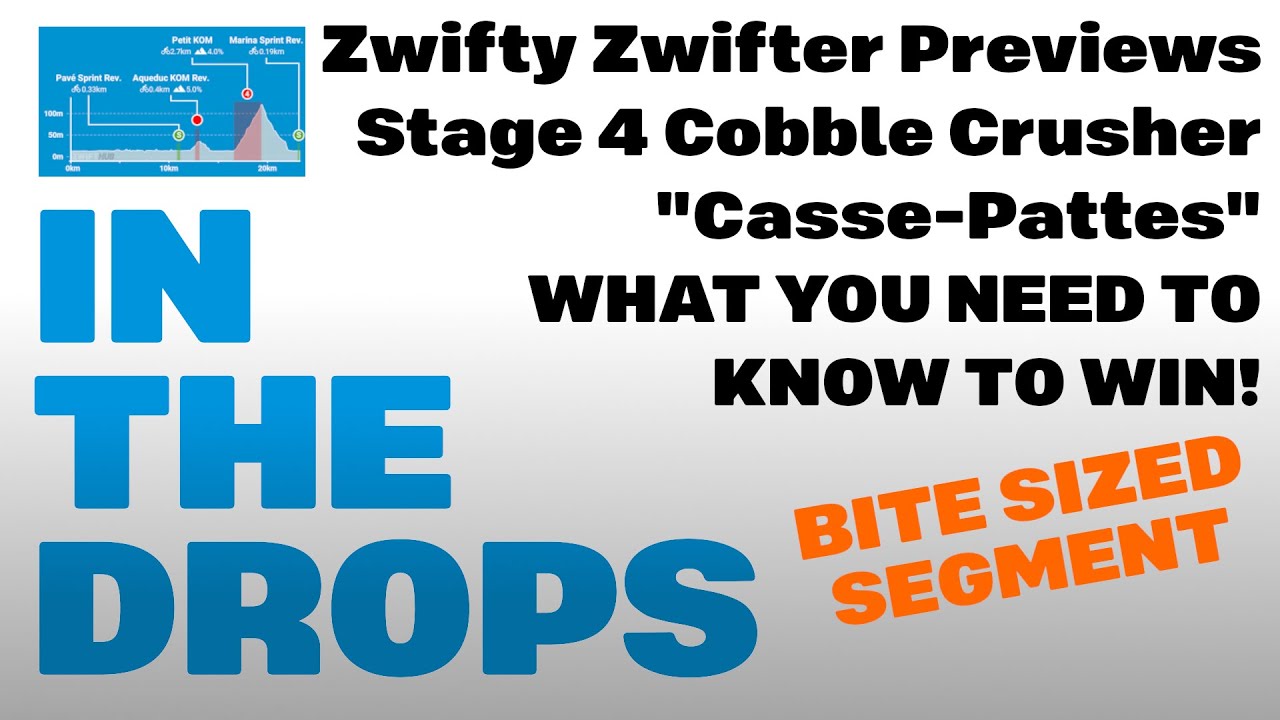 In The Drops: Bite Sized | Zwifty Zwifter Previews Stage 4 Cobble Crusher | How to win..