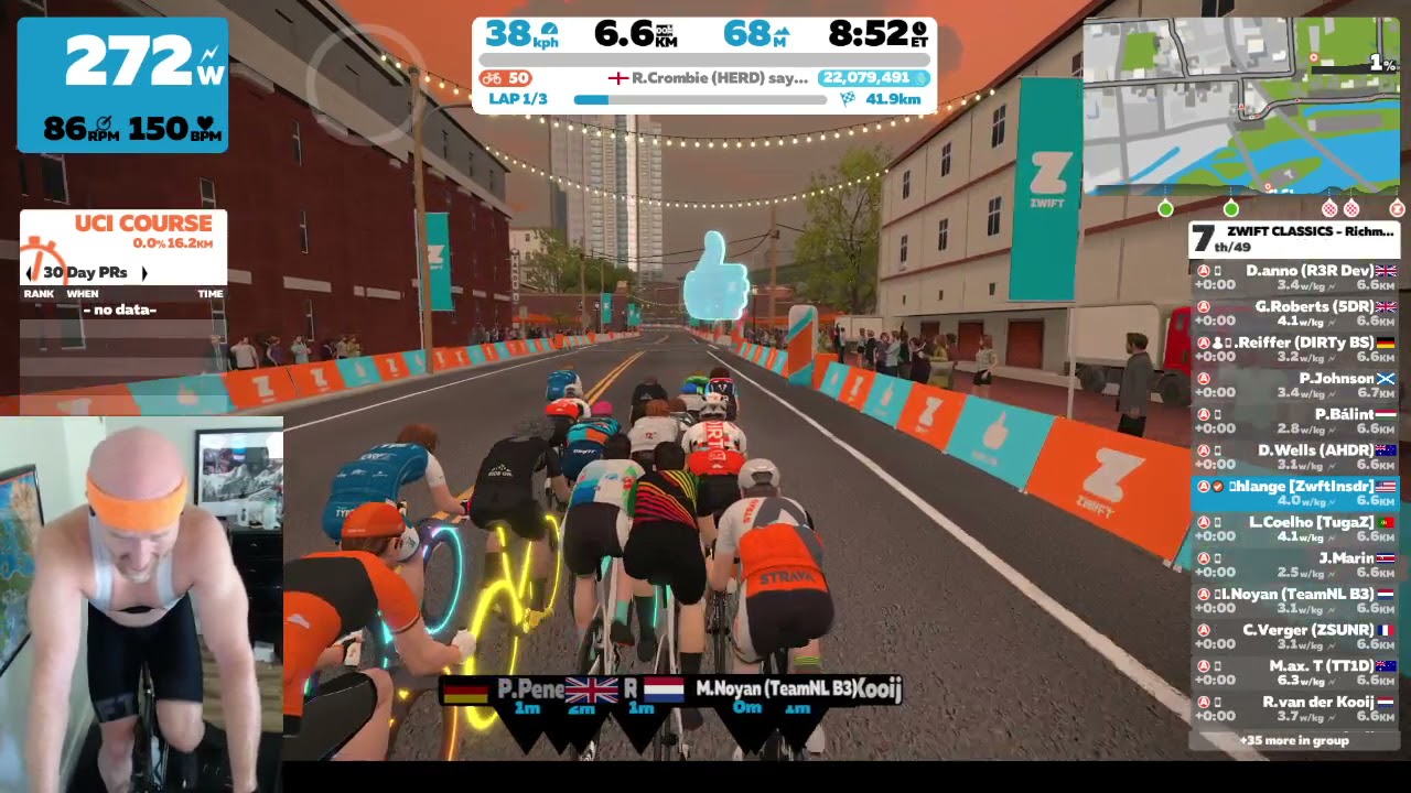 Zwift Classics Racing - Richmond UCI Reverse - C2
