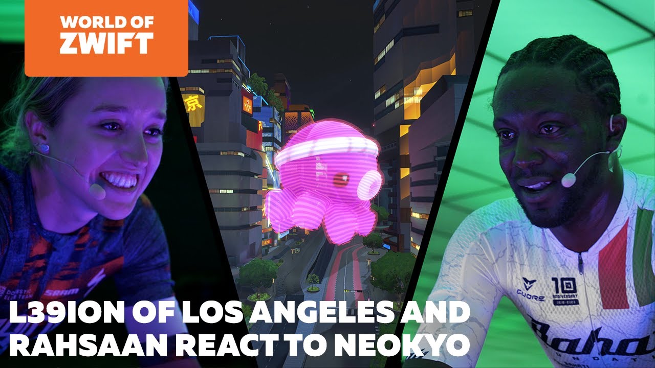 Rahsaan and friends from L39ION of LA react to Neokyo : World of Zwift Episode 51