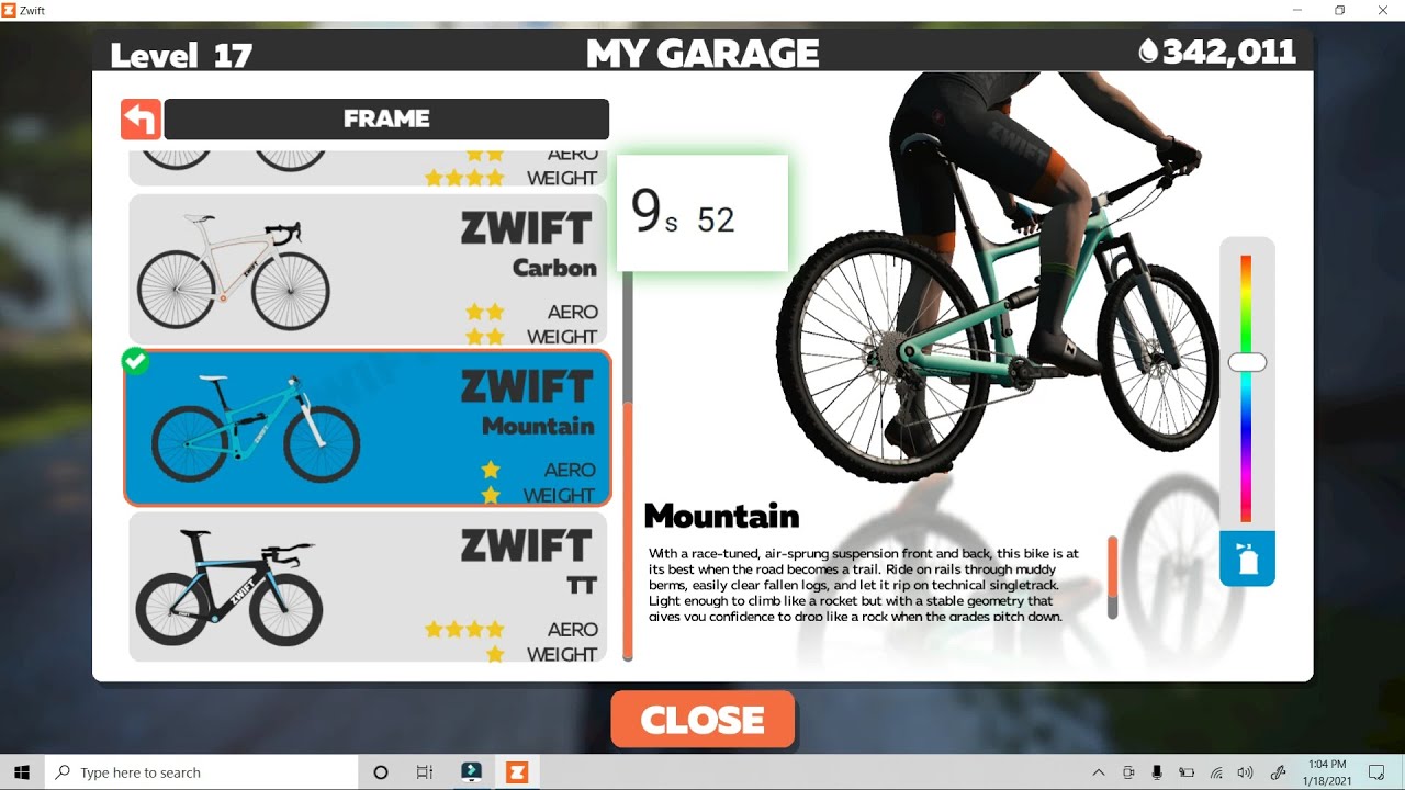 Fastest method to change bikes in Zwift?
