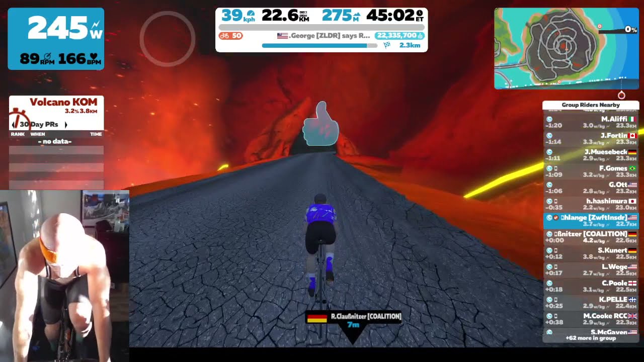 Zwift Academy Road 2021 Finish Line Ride - Legends and Lava