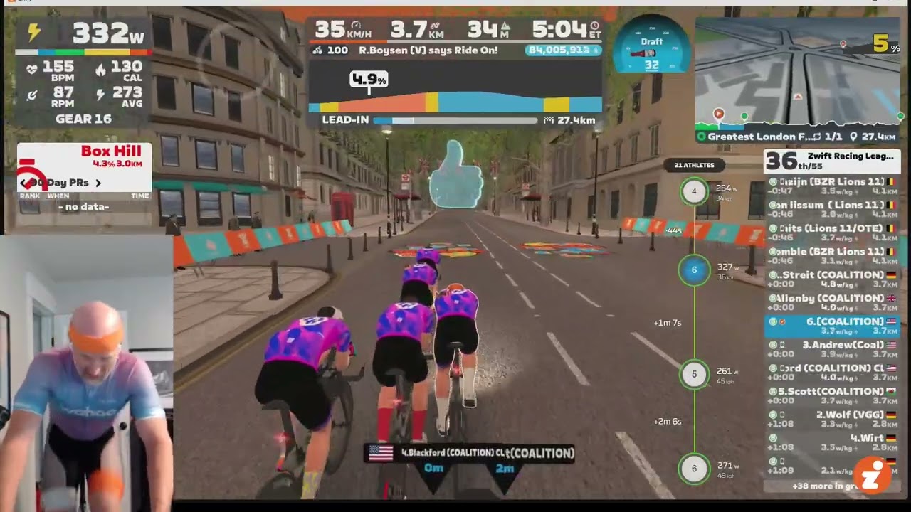 Zwift Racing League TTT - Greatest London Flat