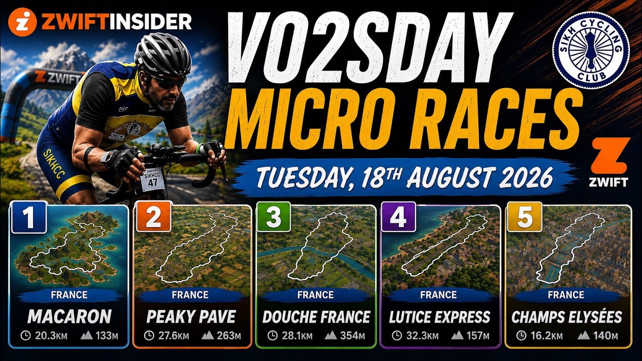 Zwift - Race: VO2sday Micro Race 18/08/26 @ BST 18:00 by Zwift Insider (C)