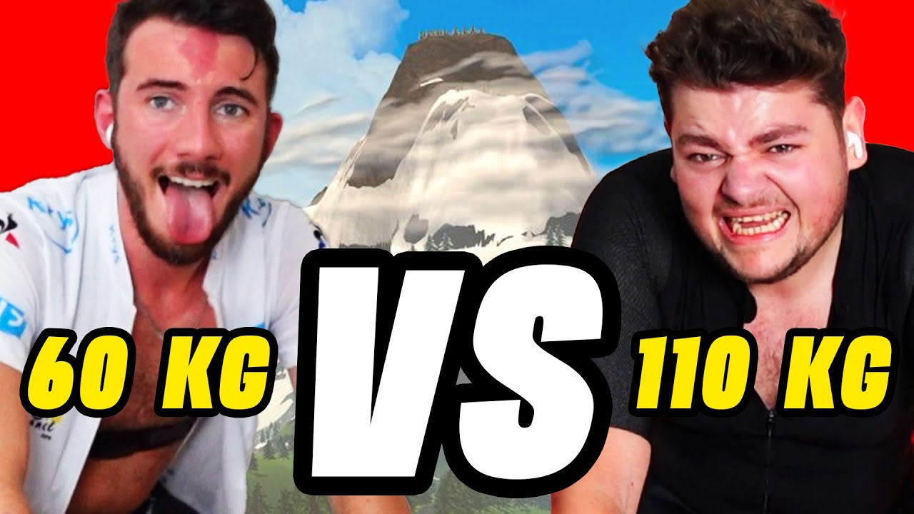 110 KG Cyclist VS 60 KG Climber on Zwift? - EPIC KOM Climbing Challenge