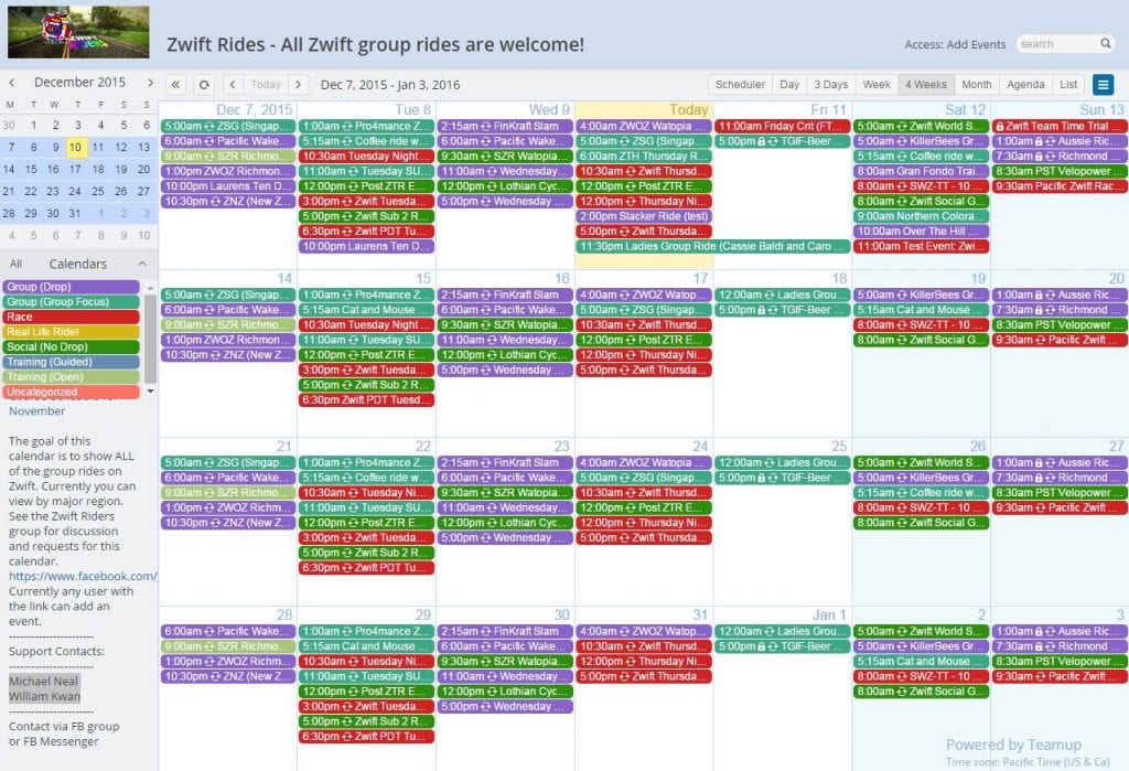 Zwift Ride Calendars Zwift Insider