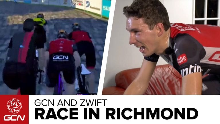 What is Zwift racing like? Watch live commentary of GCN’s Simon Richardson racing in Richmond.