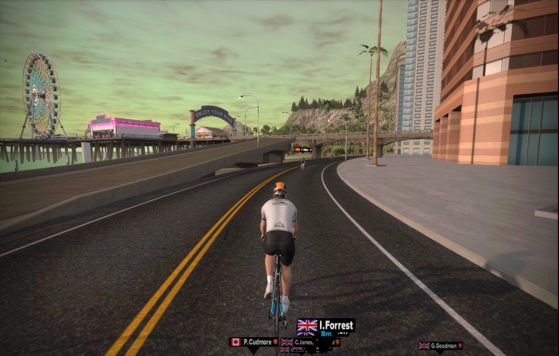Zwift running with minimal interface elements