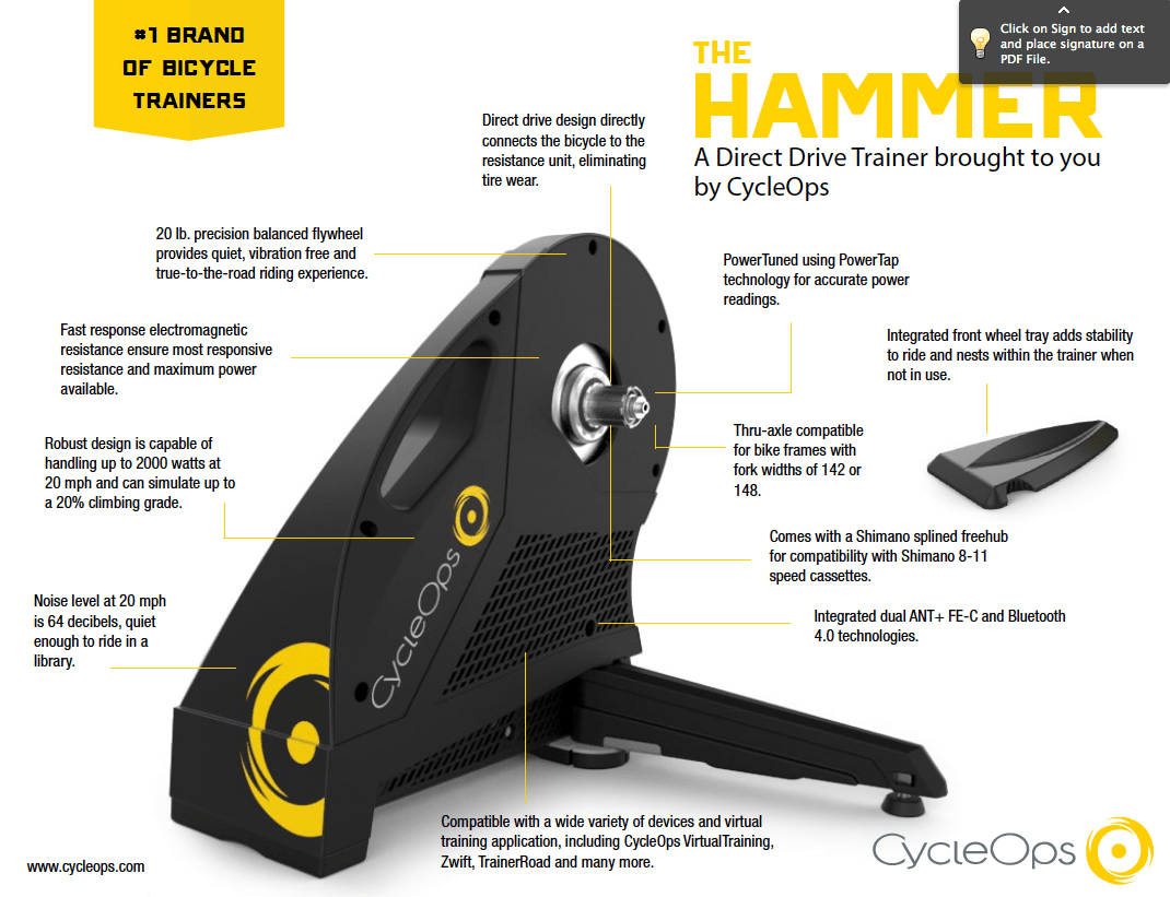 cycleops hammer direct drive smart trainer