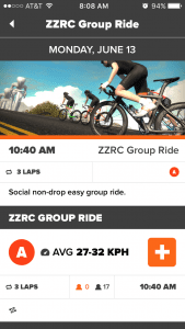 Click the orange + to sign up for the ride