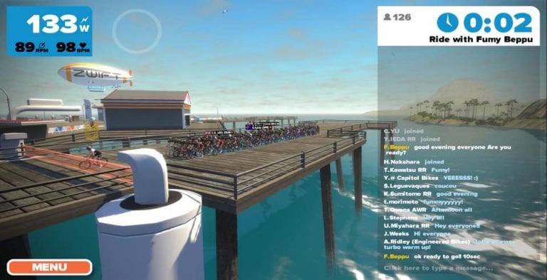 Joining a group ride or race in Zwift
