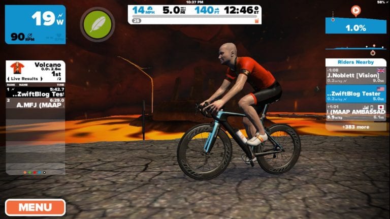 Watopia “Volcano Circuit” route details