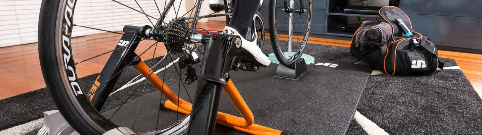 carbon fiber bike on a indoor trainer