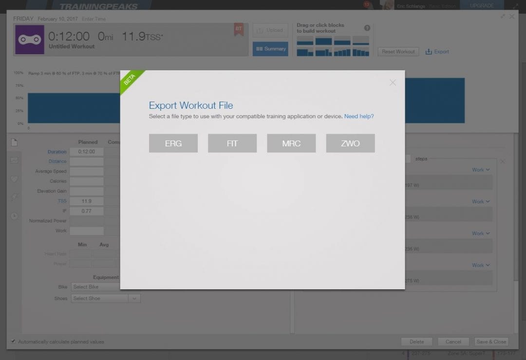 TrainingPeaks and BestBikeSplit now export to Zwift workouts Zwift