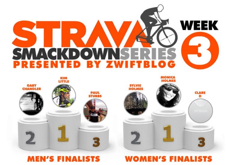 Strava Smackdown Series week 3 winners